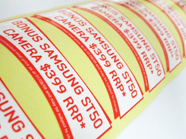 Plastic sticker labels